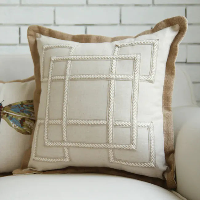Minimalist Geometric Throw Pillow Cover – Neutral Boho Home Decor