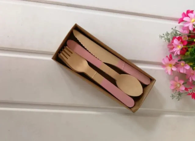 Eco-Friendly Wooden Cutlery Set – Reusable Bamboo Travel Utensils