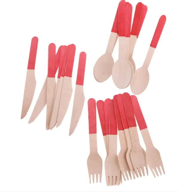 Eco-Friendly Wooden Cutlery Set – Reusable Bamboo Travel Utensils