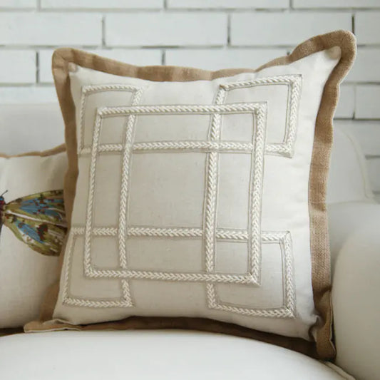 Minimalist Geometric Throw Pillow Cover – Neutral Boho Home Decor