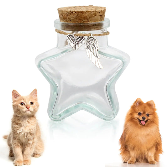 Pet Memorial Keepsake Bottle – Star-Shaped Tribute to a Beloved Pet