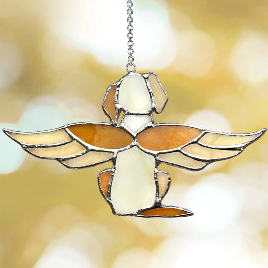 Angel Dog Memorial Sun Catcher – Rainbow Bridge Pet Tribute